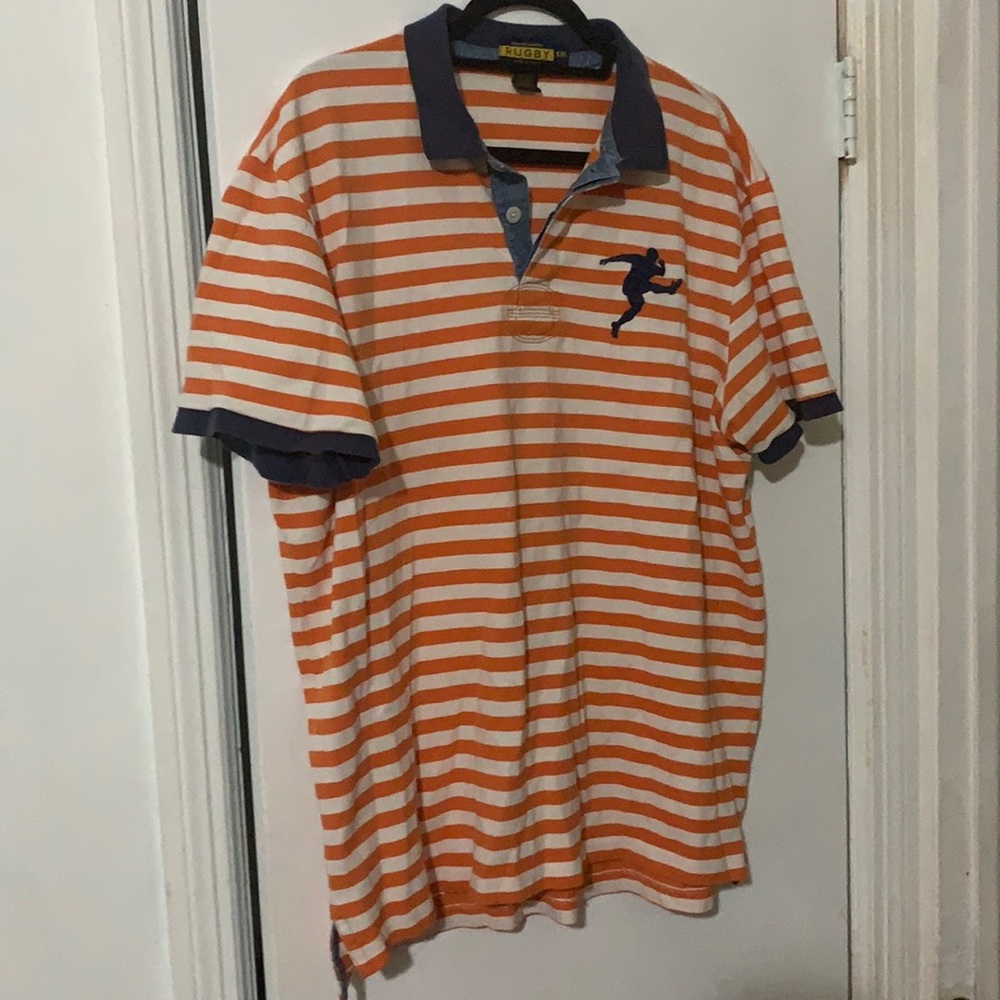 Rugby Ralph Lauren XXL Orange/White/Blue Polo